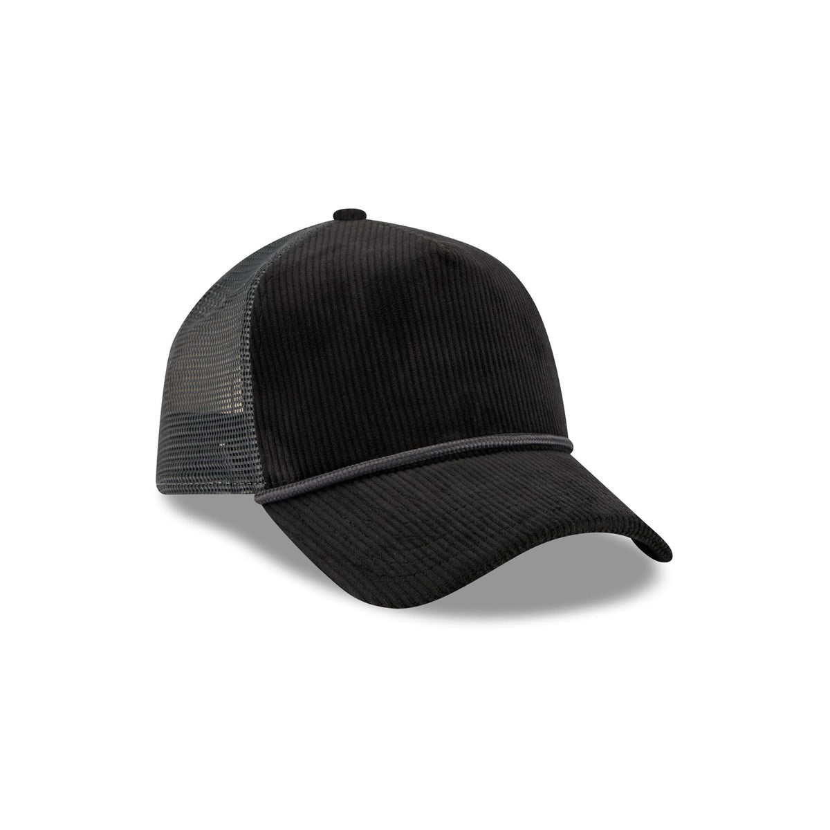 New Era Cap Corduroy Black 9FORTY A-Frame Trucker Hat