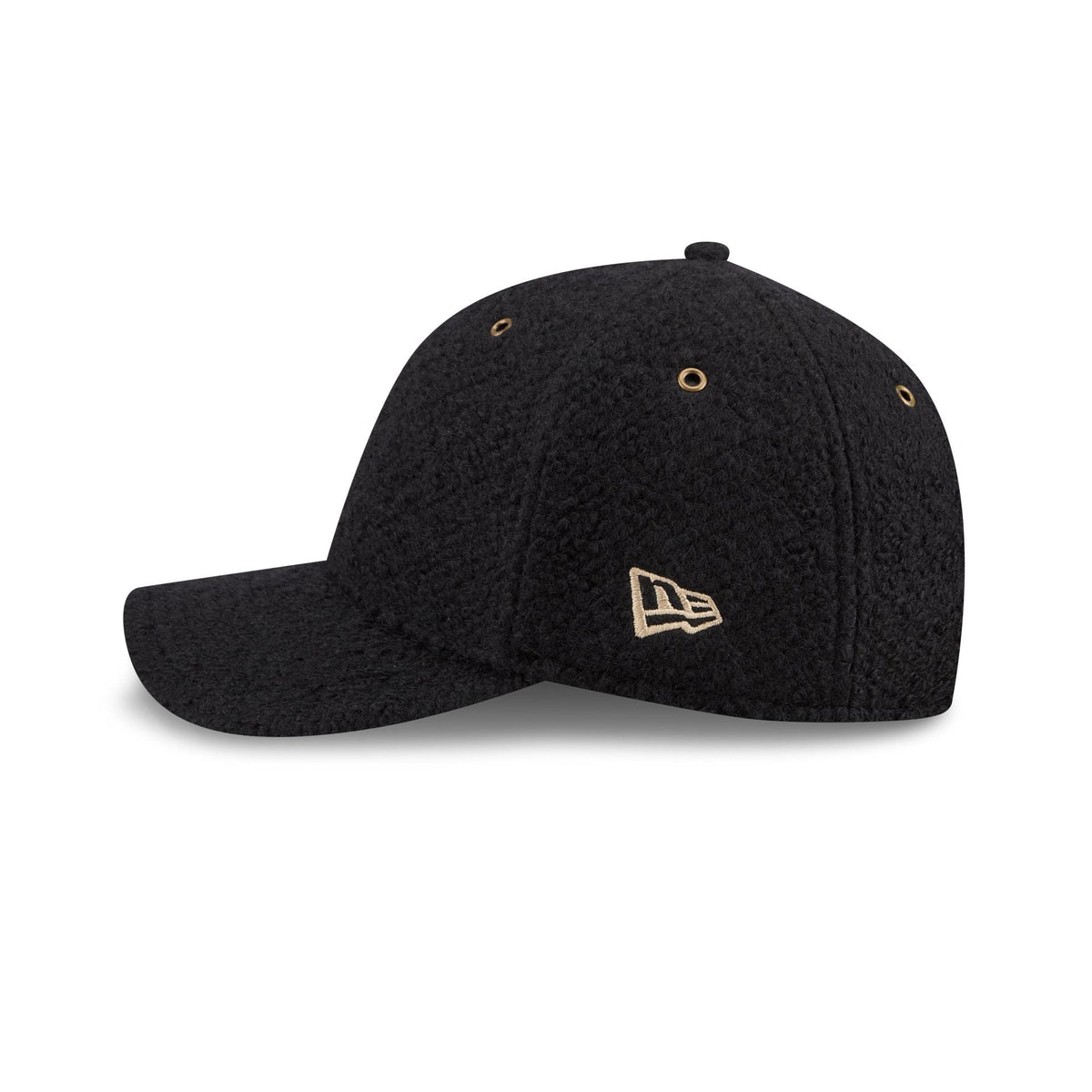 New Era Cap Brushed Wool Heather Black 9FORTY M-Crown Adjustable Hat
