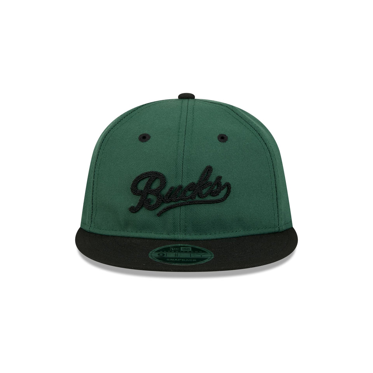 Milwaukee Bucks Chainstitch Script Retro Crown 9FIFTY Snapback Hat