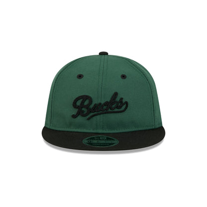 Milwaukee Bucks Chainstitch Script Retro Crown 9FIFTY Snapback Hat