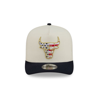 Chicago Bulls Chrome White Stars and Stripes 9FIFTY A-Frame Snapback Hat