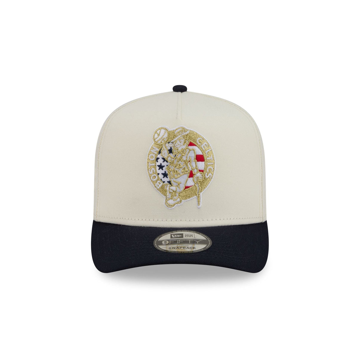 Boston Celtics Chrome White Stars and Stripes 9FIFTY A-Frame Snapback Hat