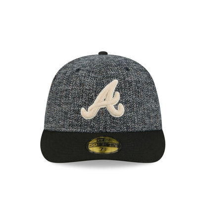 Atlanta Braves Three Looms Tweedy Cotton Black 59FIFTY Fitted Hat