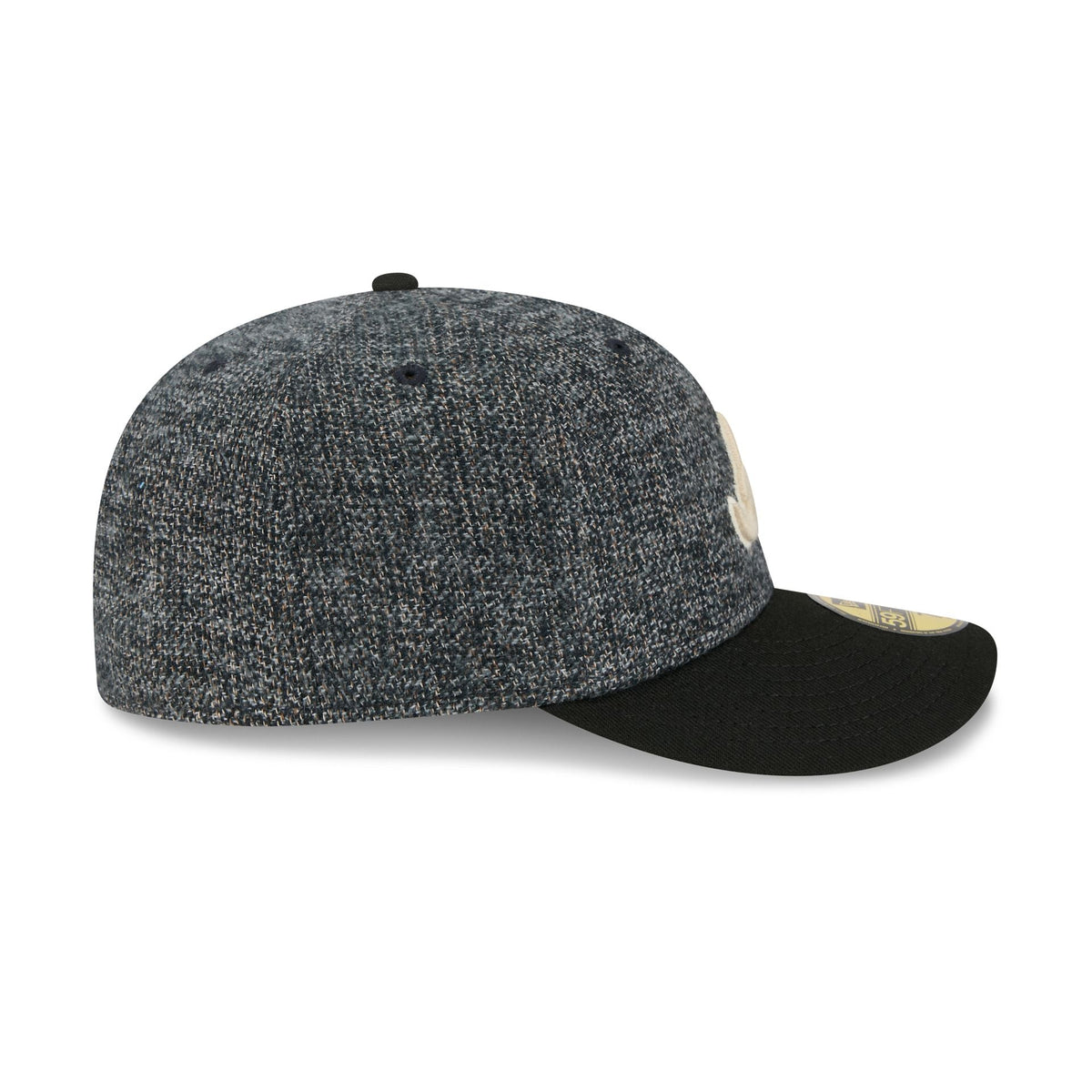 Atlanta Braves Three Looms Tweedy Cotton Black 59FIFTY Fitted Hat