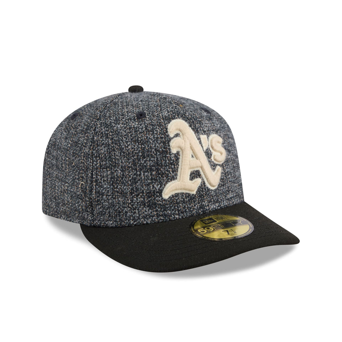 Athletics Three Looms Tweedy Cotton Black 59FIFTY Fitted Hat