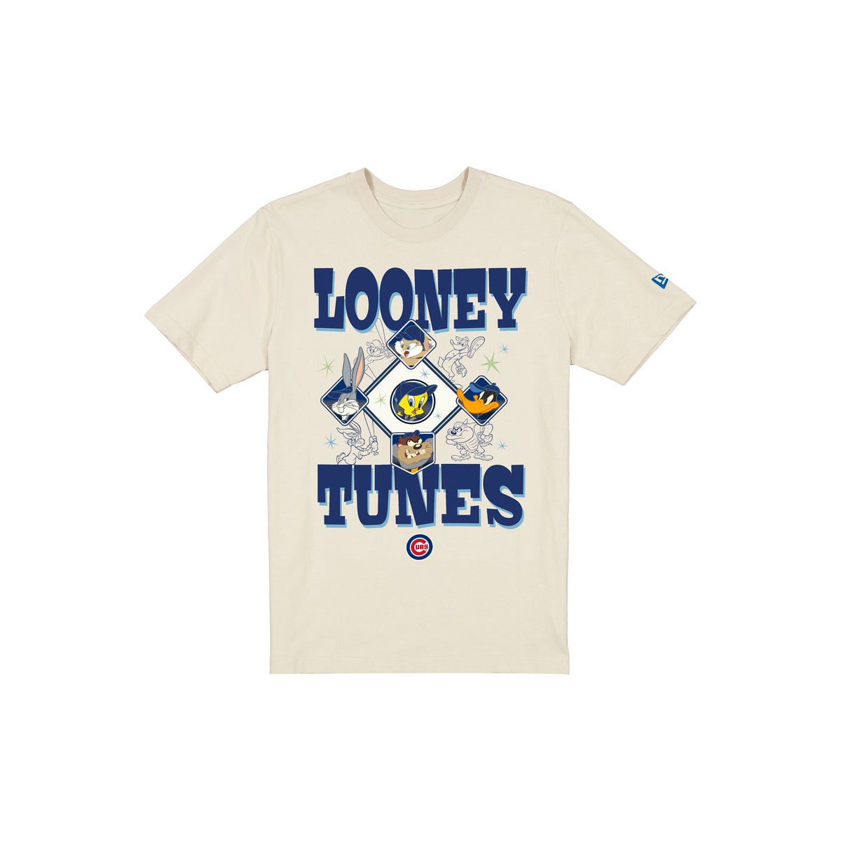 Chicago Cubs Looney Tunes Diamond Chrome White T-Shirt