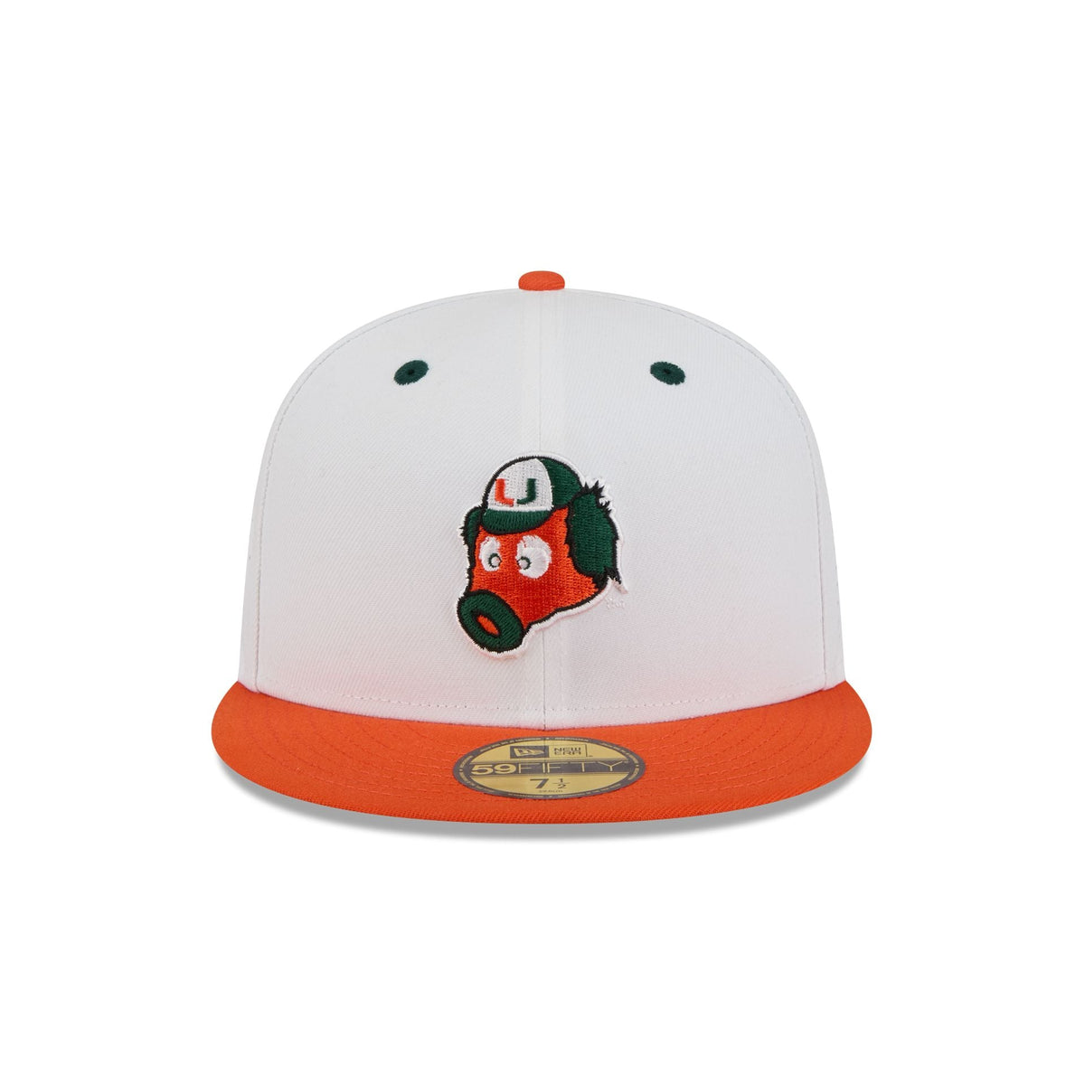 New Era x adidas Miami Hurricanes White Mascot 59FIFTY Fitted Hat