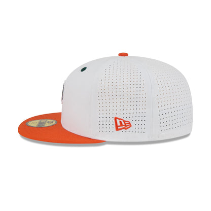 New Era x adidas Miami Hurricanes White Mascot 59FIFTY Fitted Hat