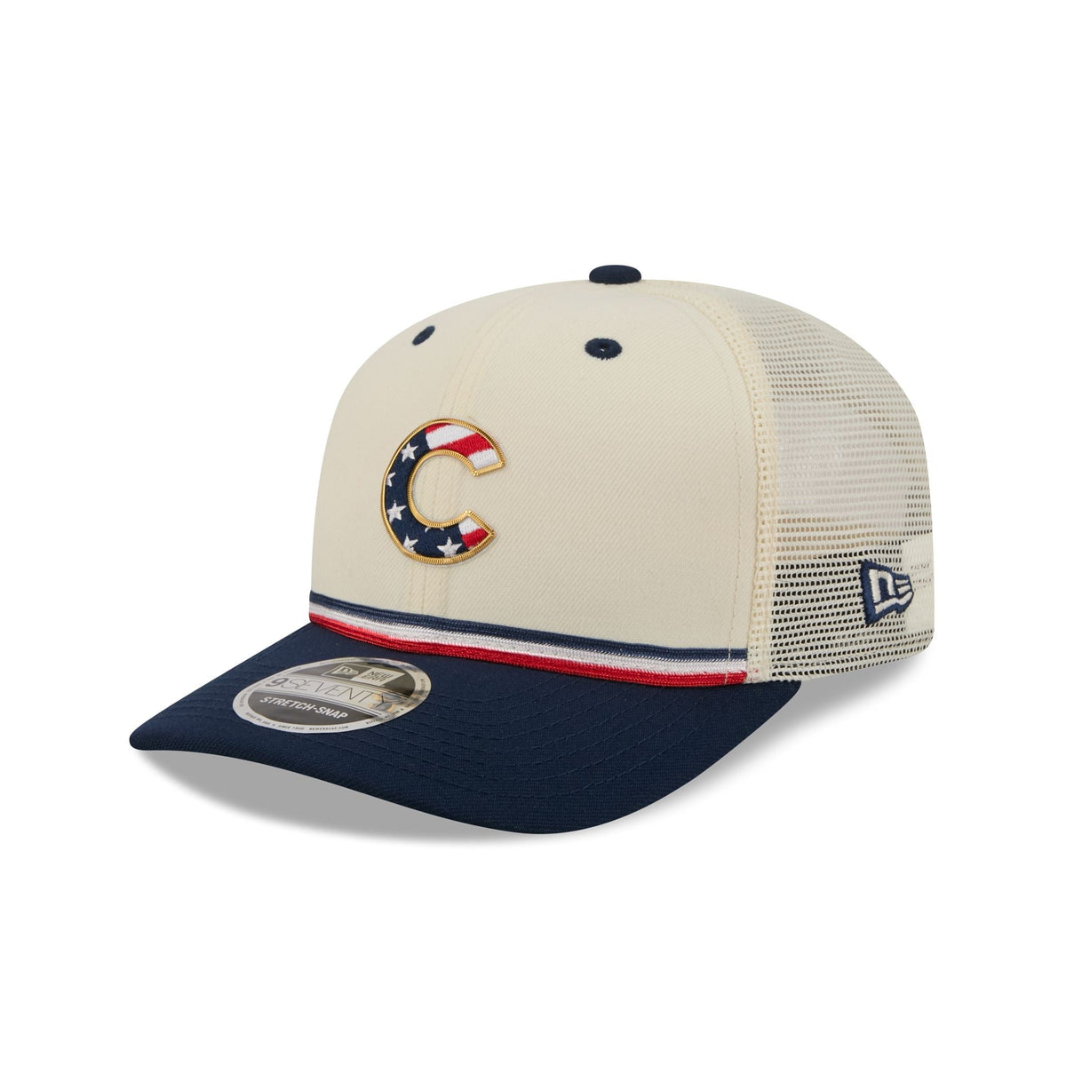 Chicago Cubs Independence Day 2026 9SEVENTY Trucker Hat