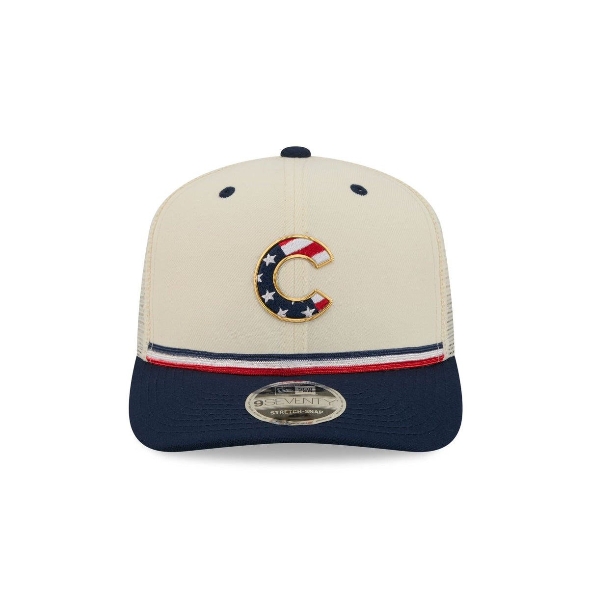 Chicago Cubs Independence Day 2026 9SEVENTY Trucker Hat