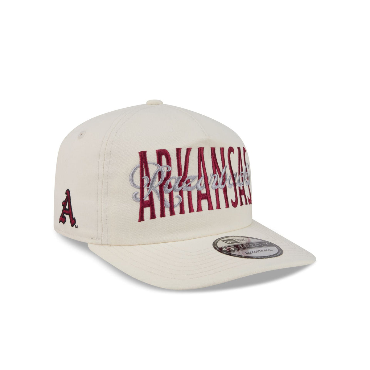 Arkansas Razorbacks Collegiate Script Ivory 19TWENTY Snapback Hat