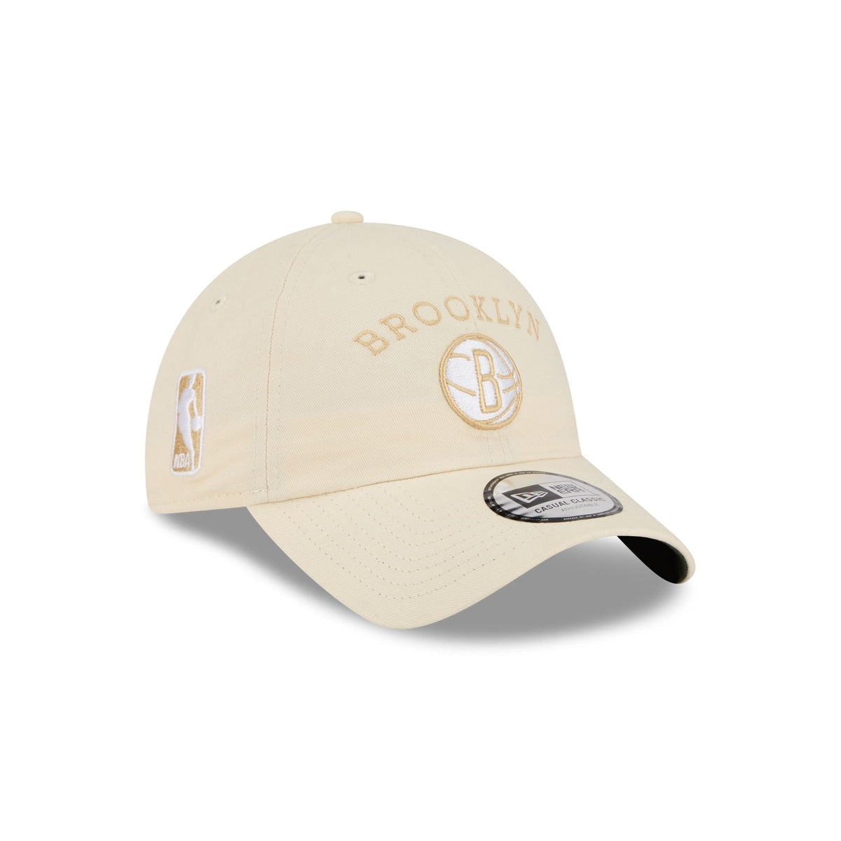 Brooklyn Nets Team Logo Cream Casual Classic Adjustable Hat