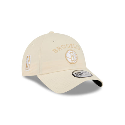 Brooklyn Nets Team Logo Cream Casual Classic Adjustable Hat