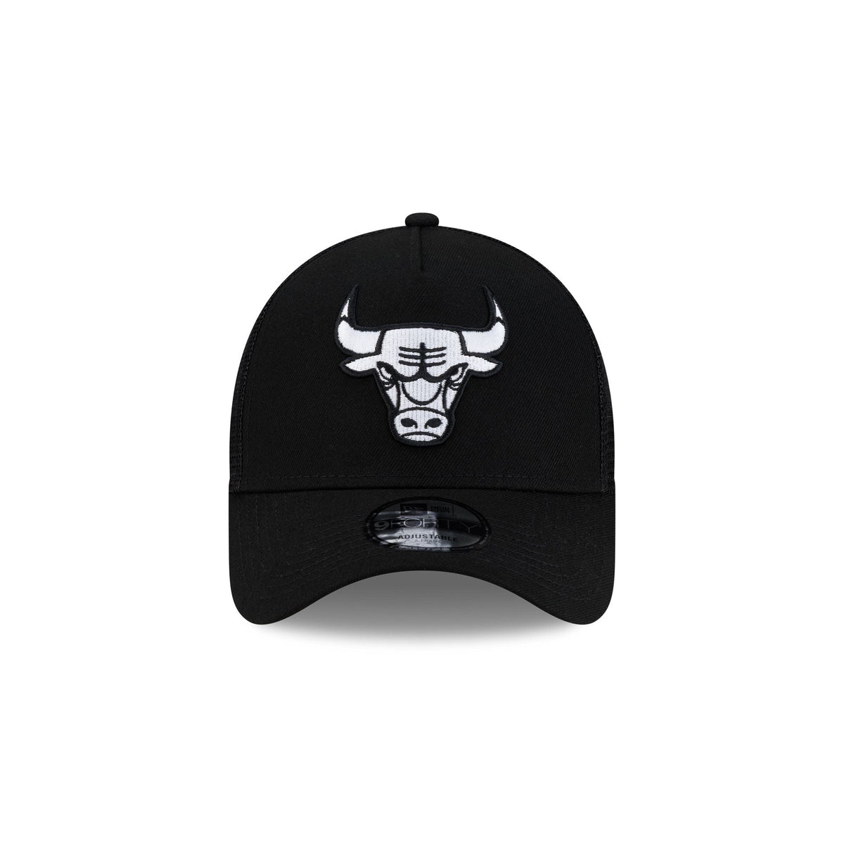 Chicago Bulls Side Script Black 9FORTY A-Frame Trucker Hat