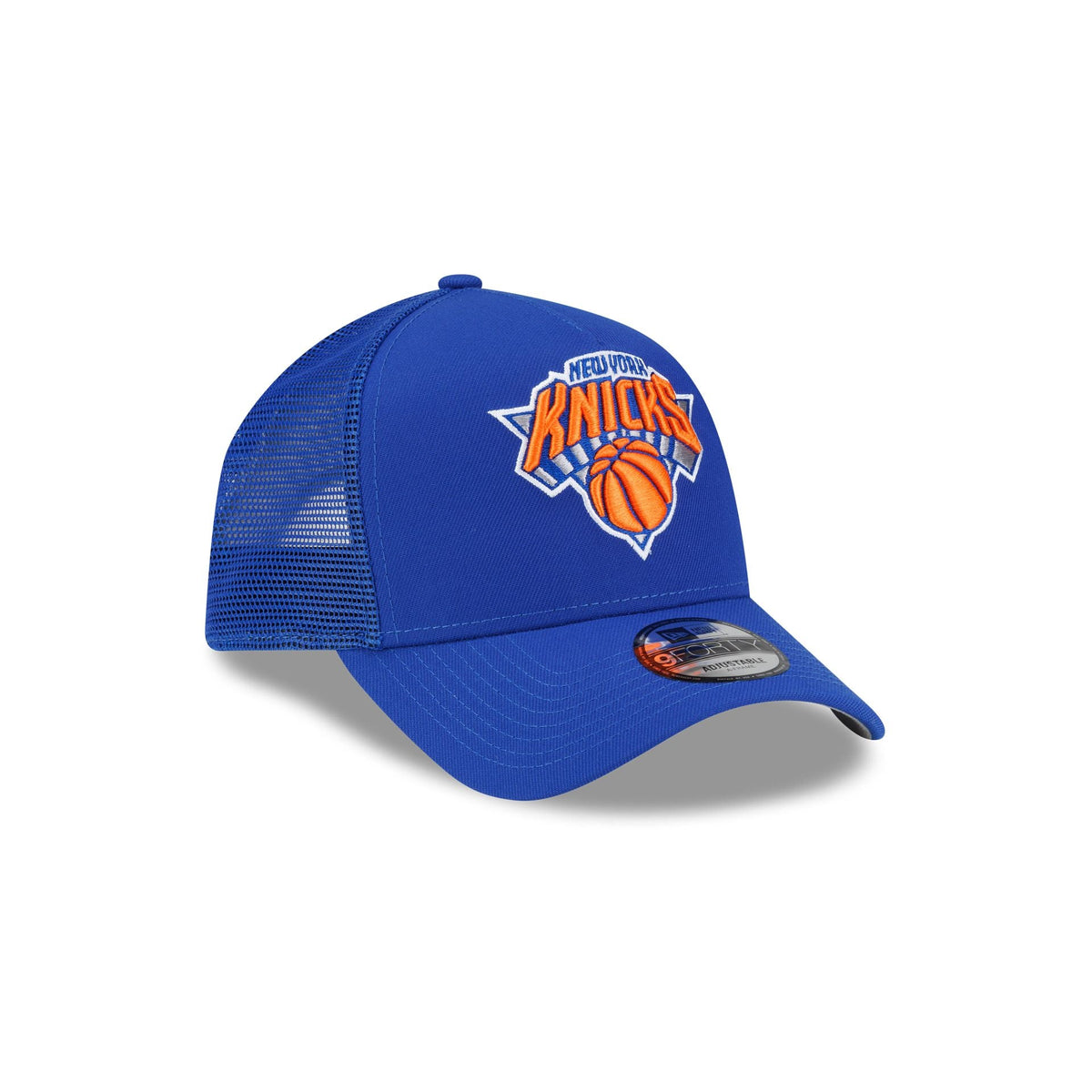 New York Knicks Side Script 9FORTY A-Frame Trucker Hat