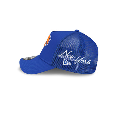 New York Knicks Side Script 9FORTY A-Frame Trucker Hat