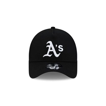 Athletics Side Script Black 9FORTY A-Frame Trucker Hat