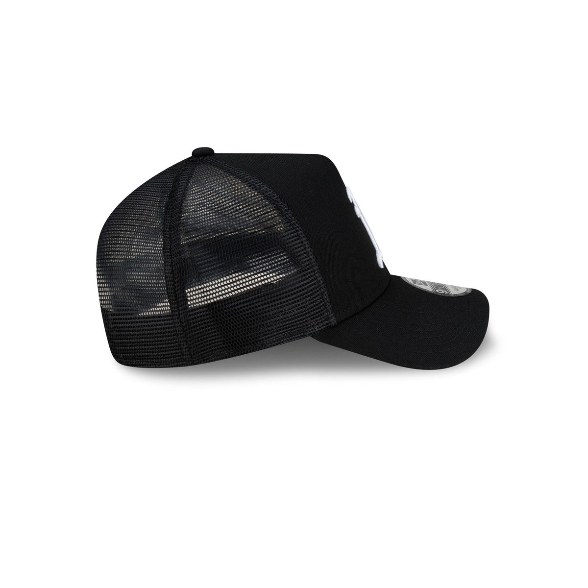 Athletics Side Script Black 9FORTY A-Frame Trucker Hat