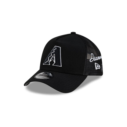 Arizona Diamondbacks Side Script Black 9FORTY A-Frame Trucker Hat