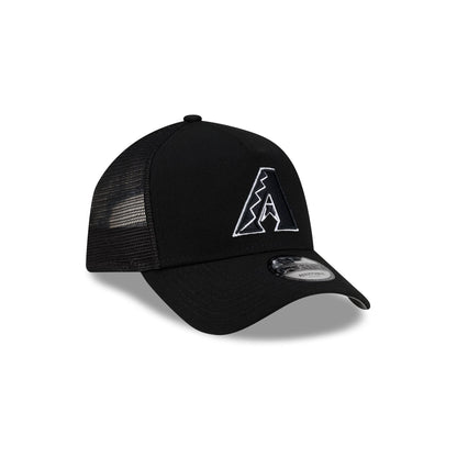 Arizona Diamondbacks Side Script Black 9FORTY A-Frame Trucker Hat