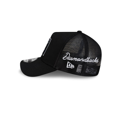 Arizona Diamondbacks Side Script Black 9FORTY A-Frame Trucker Hat