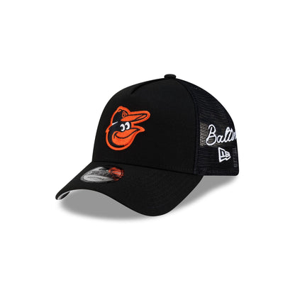 Baltimore Orioles Side Script 9FORTY A-Frame Trucker Hat