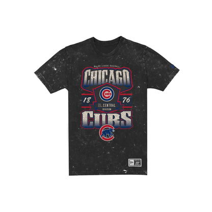 Chicago Cubs Throwback Washed Graphic Black T-Shirt
