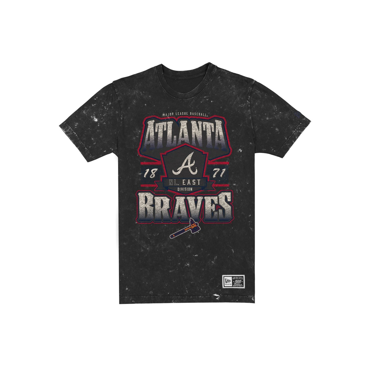 Atlanta Braves Throwback Washed Graphic Black T-Shirt