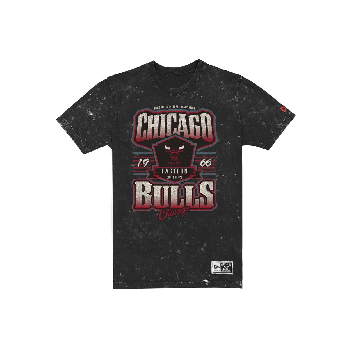 Chicago Bulls Throwback Washed Graphic Black T-Shirt