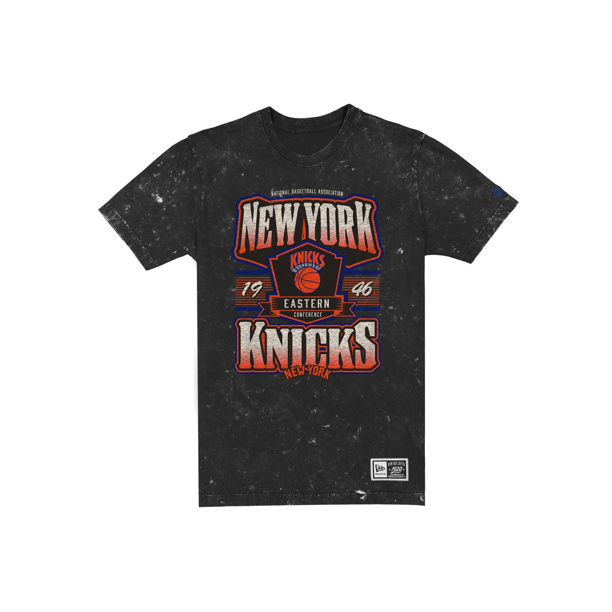 New York Knicks Throwback Washed Graphic Black T-Shirt