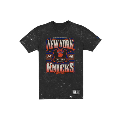 New York Knicks Throwback Washed Graphic Black T-Shirt
