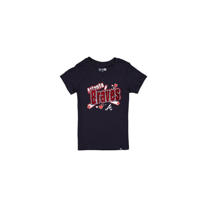 Atlanta Braves Girls Sequin Wordmark T-Shirt