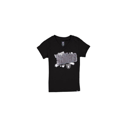 Las Vegas Raiders Girls Sequin Wordmark T-Shirt