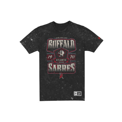 Buffalo Sabres Throwback Washed Graphic Black T-Shirt