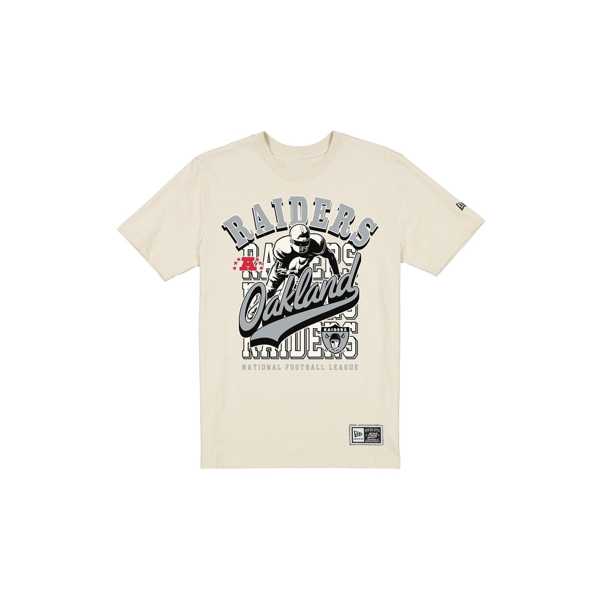 Las Vegas Raiders Throwback Helmet Chrome White T-Shirt