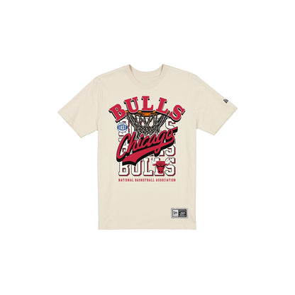 Chicago Bulls Throwback Net Chrome White T-Shirt
