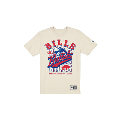 Buffalo Bills Throwback Helmet Chrome White T-Shirt