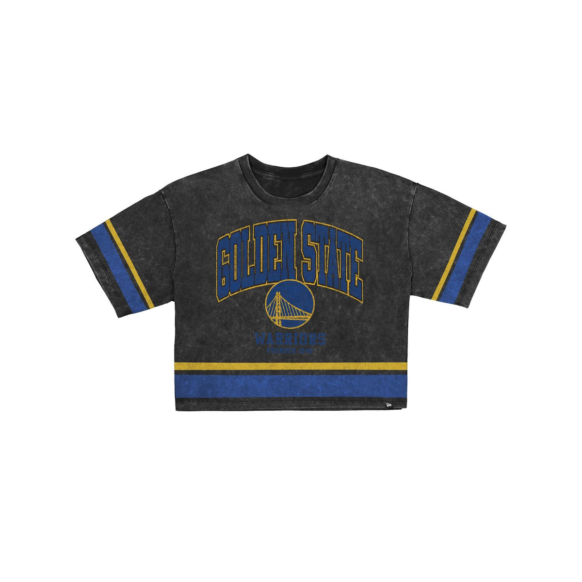 Golden State Warriors Women's Vintage Stripe Cropped T-Shirt