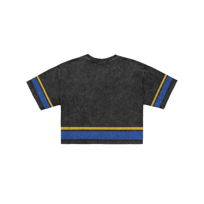 Golden State Warriors Women's Vintage Stripe Cropped T-Shirt