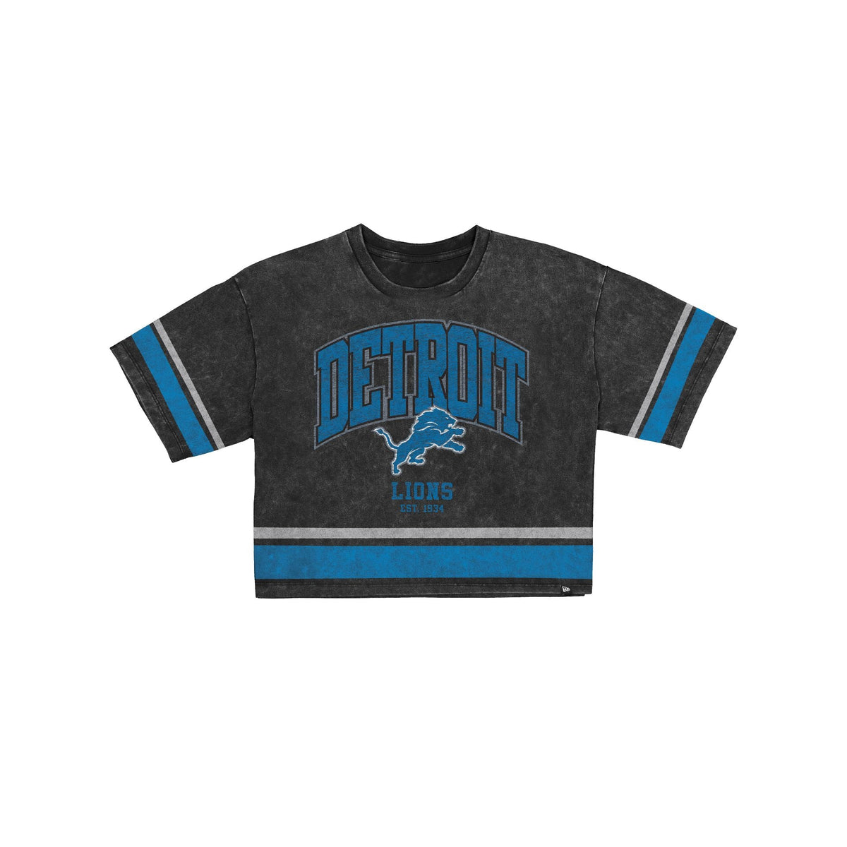 Detroit Lions Women's Vintage Stripe Cropped T-Shirt