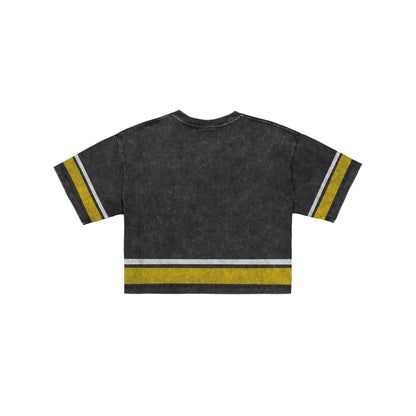 Michigan Wolverines Women's Vintage Stripe Cropped T-Shirt
