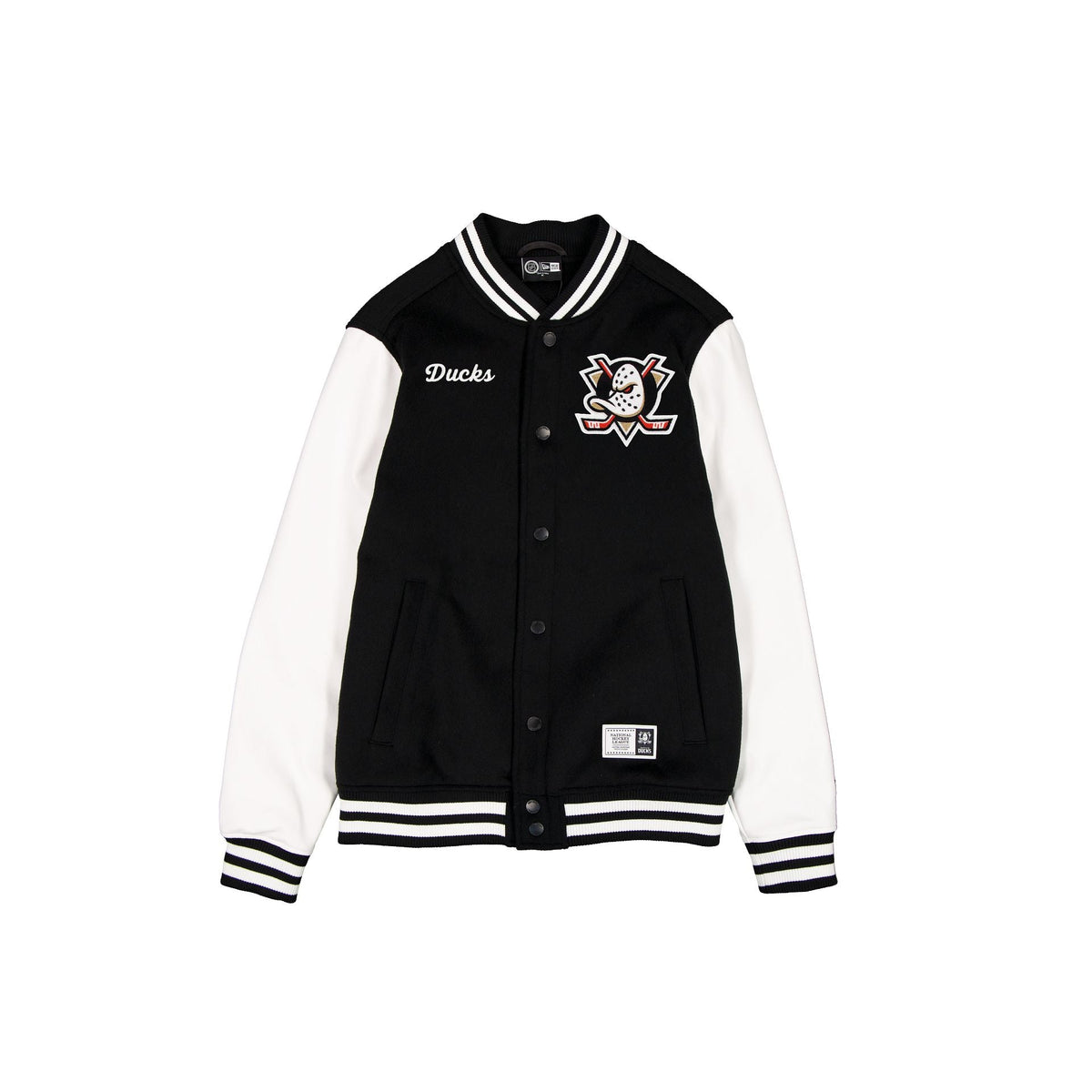 Anaheim Ducks Black & White Varsity Jacket