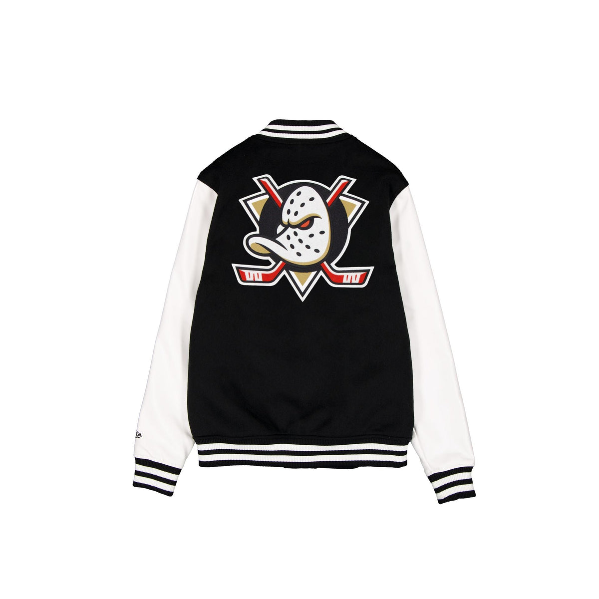 Anaheim Ducks Black & White Varsity Jacket