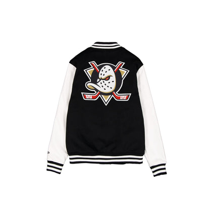 Anaheim Ducks Black & White Varsity Jacket