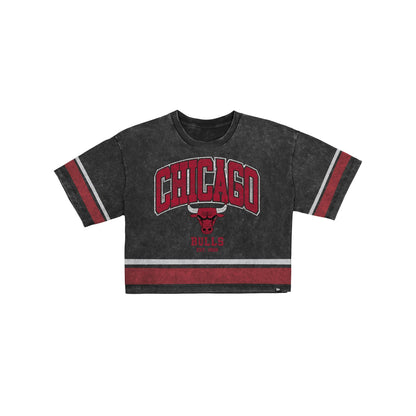 Chicago Bulls Women's Vintage Stripe Cropped T-Shirt