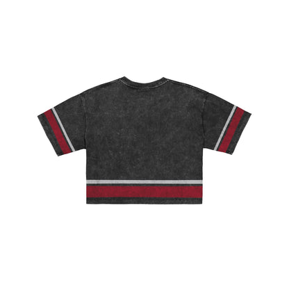Atlanta Braves Women's Vintage Stripe Cropped T-Shirt