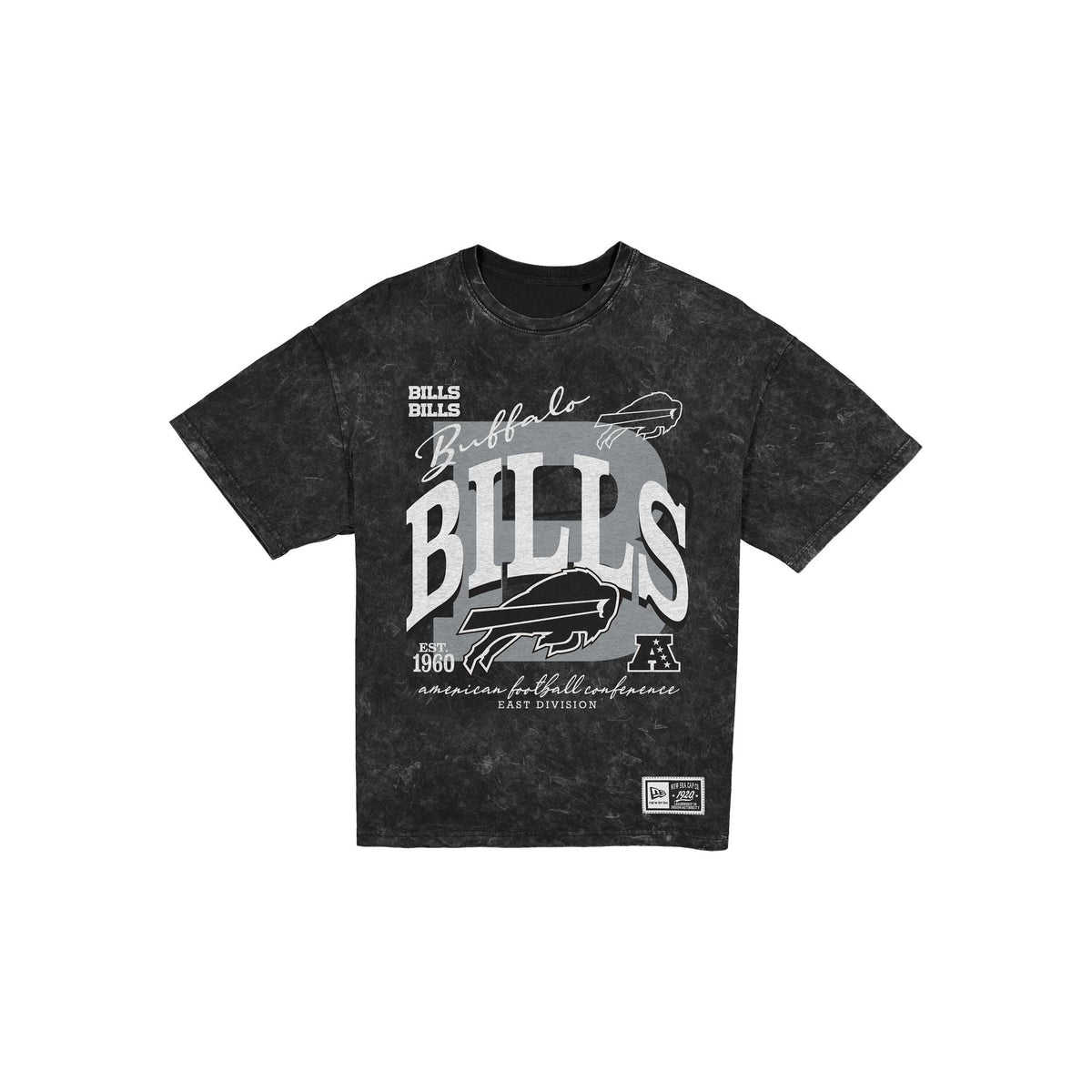 Buffalo Bills Women's Throwback Oversized Black Washed T-Shirt