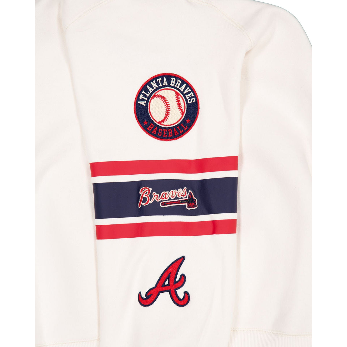 Atlanta Braves Women's Chrome White Varsity Crewneck