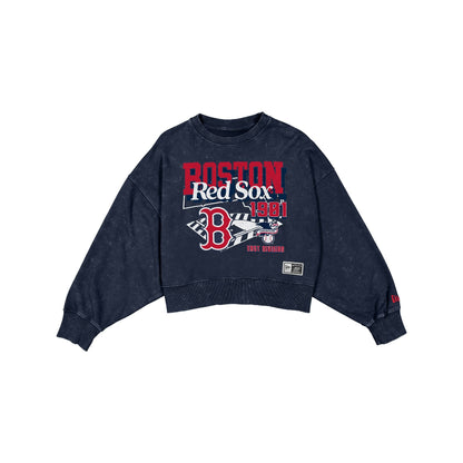 Boston Red Sox Women's Throwback Cropped Washed Crewneck