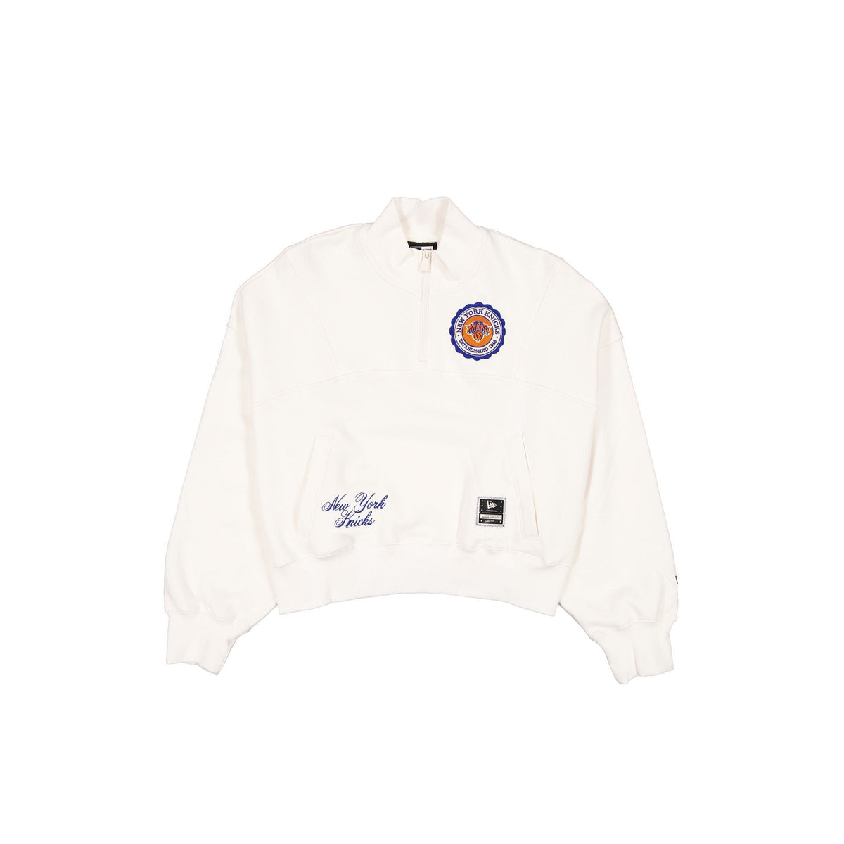 New York Knicks Women's Chrome White Quarter Zip